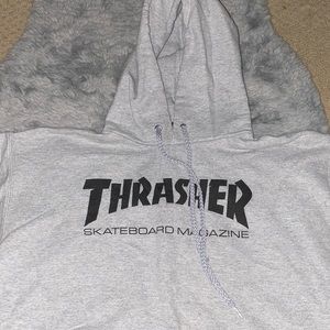 THRASHER Grey Hoodie. Size M